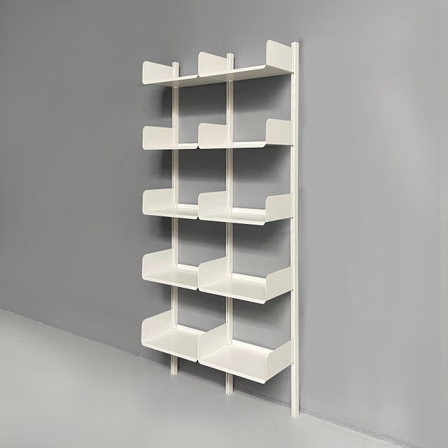 Italian Modern White Metal Bookcase by Kriptoninte, 1980s For Sale - Image 3 of 15