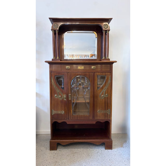 Wood Art Nouveau Display Cabinet attributed to Julius Groschkus, Berlin, Germany, 1900s For Sale - Image 7 of 7