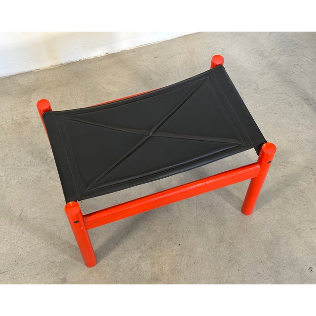 Black Set of Armchair with Ottoman from Erik Wørts, 1970s For Sale - Image 8 of 10