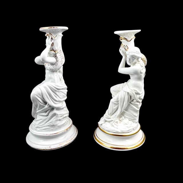 Victorian Porcelain Figural Candlesticks, Set of 2 For Sale - Image 4 of 18