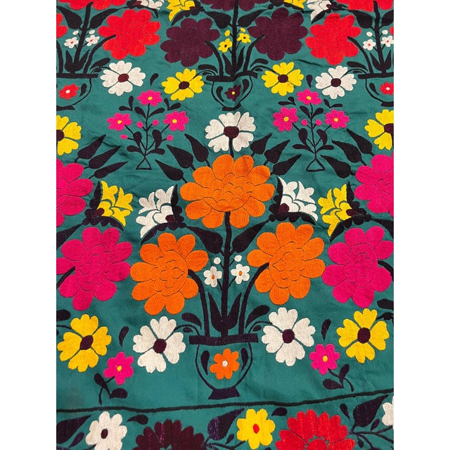Late 20th Century Suzani Style Textile, Colorful and Floral Print For Sale - Image 14 of 18
