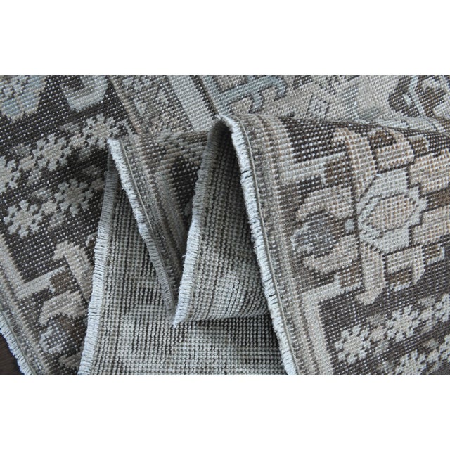1970s Vintage Persian Handmade Wool Cotton Brown Area Rug For Sale - Image 10 of 11