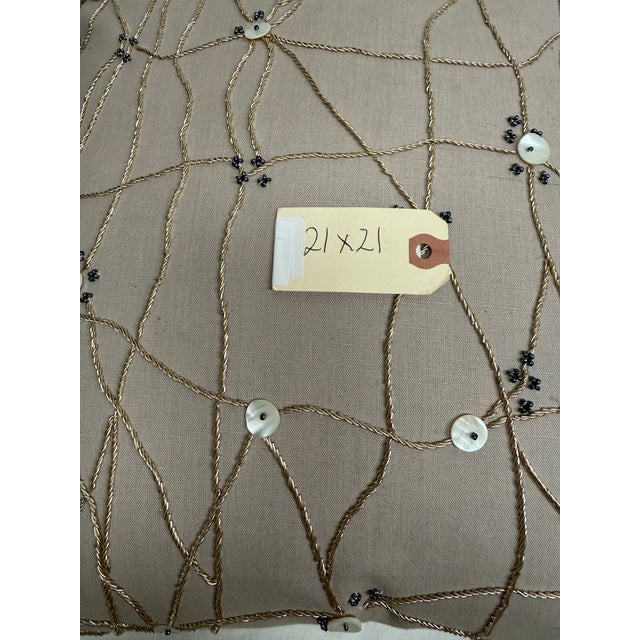 Pair of Decorative Pillows With Button and Cord Detail For Sale - Image 12 of 14