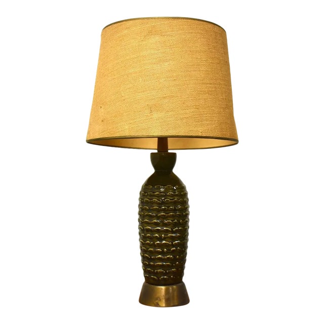 Green Mid Century Modern Table Lamp For Sale