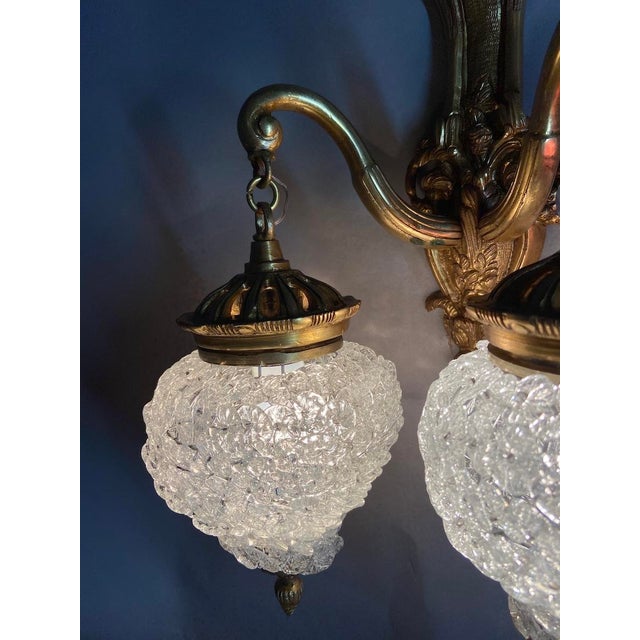 1980s French Louis XVI Gold Bronze Crystal Wall Lamps / Sconces - Pair For Sale - Image 4 of 18