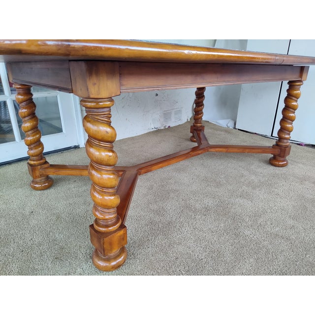 Wood 1990s French Barley Twist Style Dining Table For Sale - Image 7 of 13