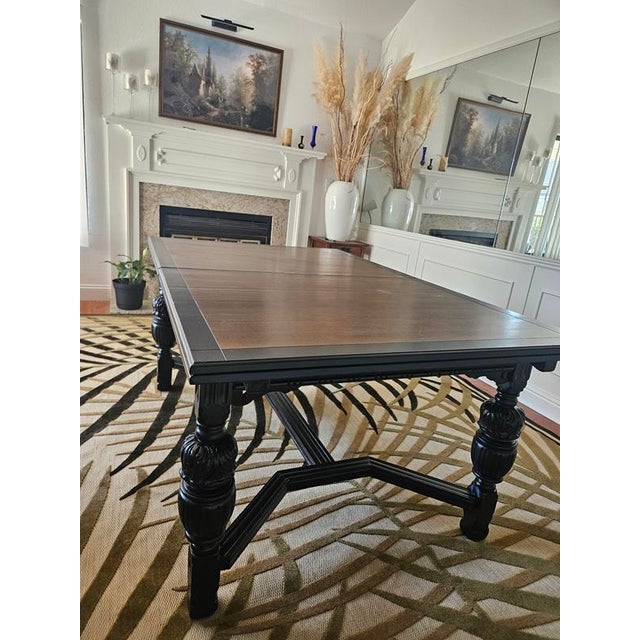 Early 20 Th Century Stored Leaf Dinning Table. Expands to 105" Mahogany With Two Leafs' For Sale - Image 9 of 9