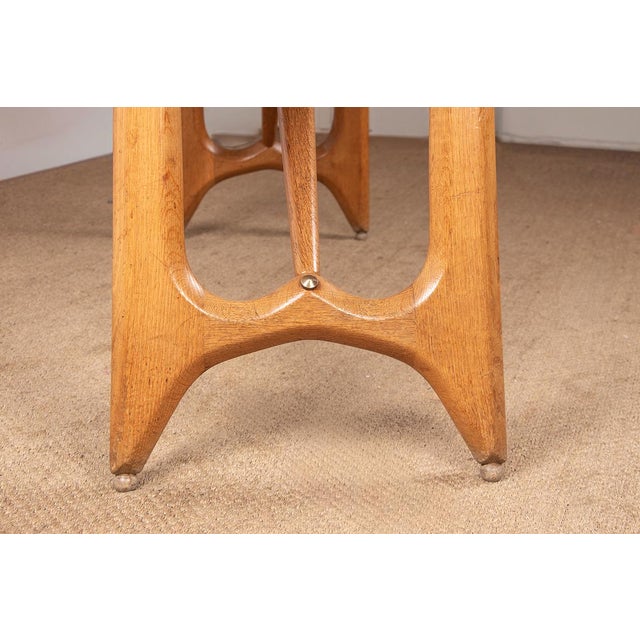 Large Extendable Oak Dining Table by Guillerme and Chambron for Votre Maison, 1960 For Sale - Image 18 of 18