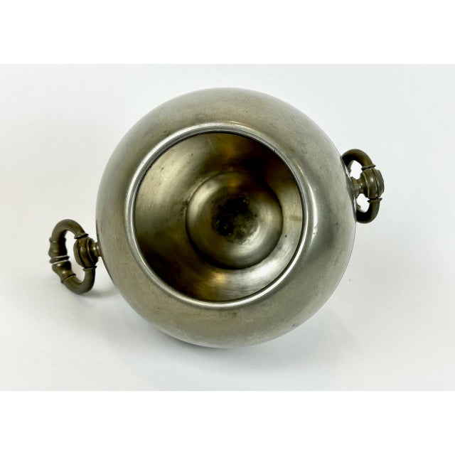 Swedish Art Deco Pewter Globe Vase with Handles from GAB, 1935 For Sale - Image 10 of 18