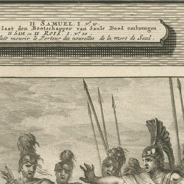 Pieter Mortier, Death of the Amalekite Messenger and Uzzah Struck Down, 1700, Engraving For Sale - Image 6 of 12