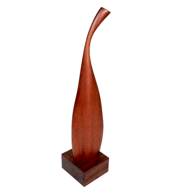 Organic Mid Century Wood Sculpture Marked Dinero For Sale - Image 4 of 9