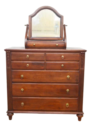 Ethan Allen Chest of Drawers and Mirror Set