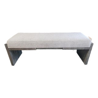 Bernhardt Foundation Bench Light Gray Fabric For Sale