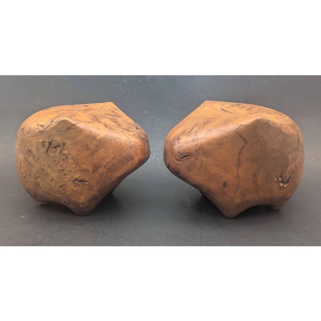 Handcrafted Burl Wood Animal Figurines, a Pair For Sale In Miami - Image 6 of 11