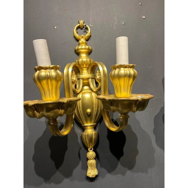 1920s Caldwell Gilt Bronze Sconces For Sale In New York - Image 6 of 8