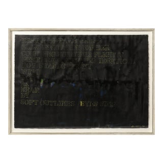 Mid-Century Abstract Mixed Media Text Art Piece on Paper For Sale
