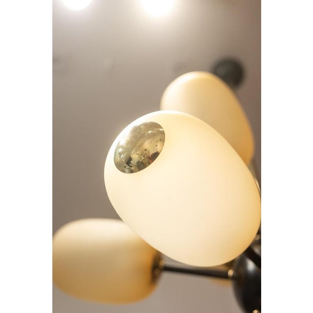 Sputnik Star Chandelier in Brass and Glass For Sale - Image 4 of 8