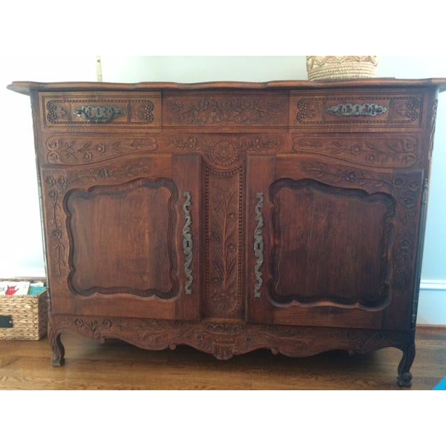 1800's French Provincial Buffet Dimensions: 22 in.deep, 58 in. wide, 42 in. high Details In the Style Of: French...