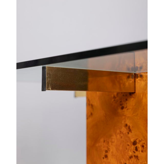 Brown Vintage Italian Briar and Glass Coffee Table, 1970s For Sale - Image 8 of 11