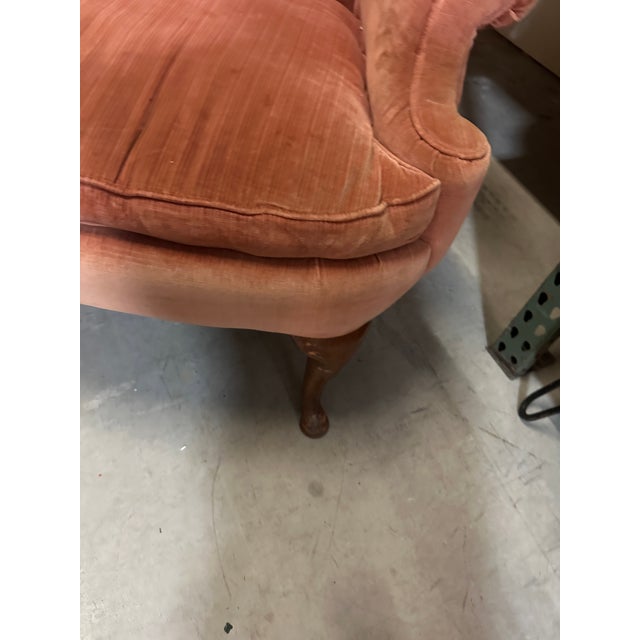 1970s Salmon Colored Cushioned Accent Chair For Sale In Atlanta - Image 6 of 7