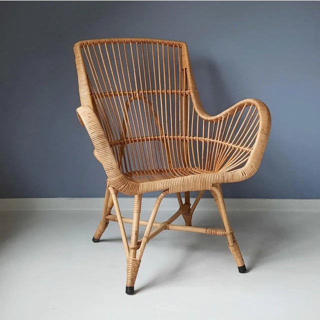 Vintage Lounge Chair in Rattan, 1960s For Sale - Image 3 of 9