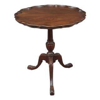 Refinished George III Style Mahogany Pie Crust Tea, Wine, Side Table, Circa 1880 For Sale