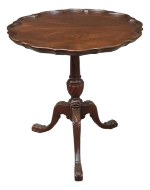Refinished George III Style Mahogany Pie Crust Tea, Wine, Side Table, Circa 1880