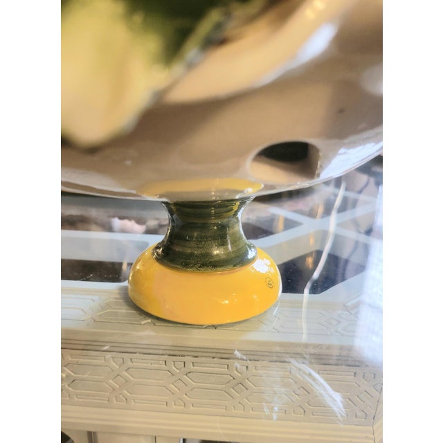 1980s Vintage Extra Large Lemon Pomegranate Ceramic Italian Majolica Fruit Topiary Table Decor Centerpiece For Sale - Image 5 of 9