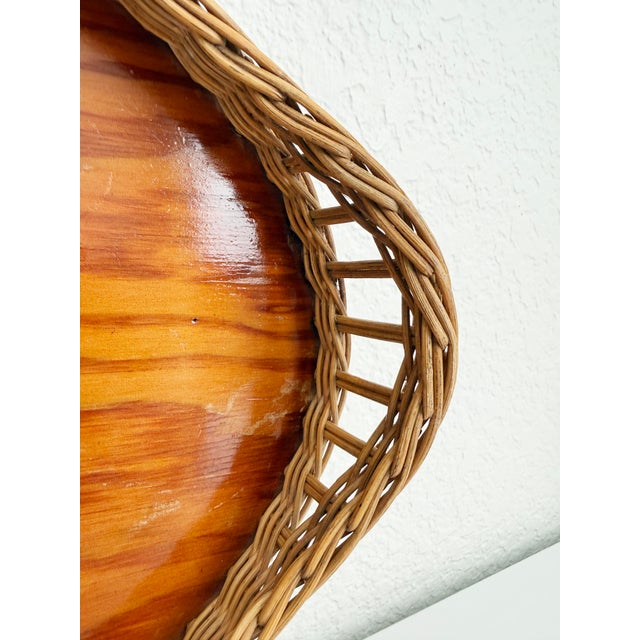 French Country Antique Oval French Wicker Tray, Early 20th Century For Sale - Image 3 of 14