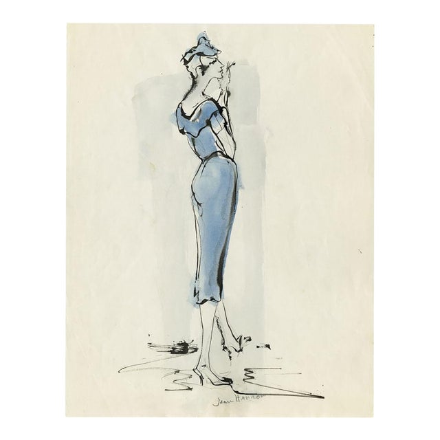 Paris Couture in Blue by Jean Hannon For Sale