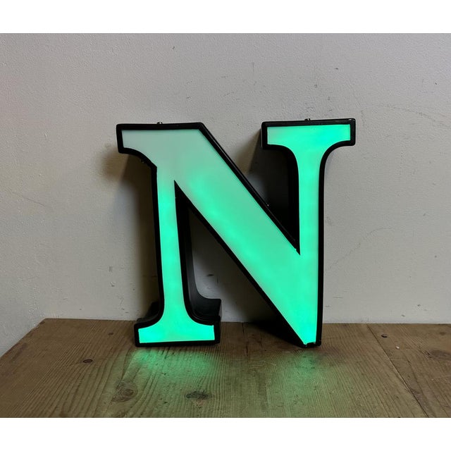 Vintage Illuminated Letter N, 1970s For Sale - Image 16 of 17