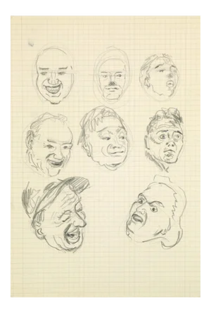 Drawing of Faces, C. 1960