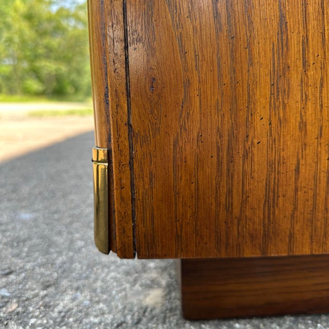 Lexington Campaign Style Pecan and Brass Dry Bar For Sale In Cleveland - Image 6 of 12