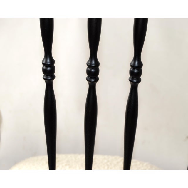 Black Pozzi & Verga Attributed Mid-Century Modern Sculptural Wooden Side Chairs Italy 1950, Pair For Sale - Image 8 of 17