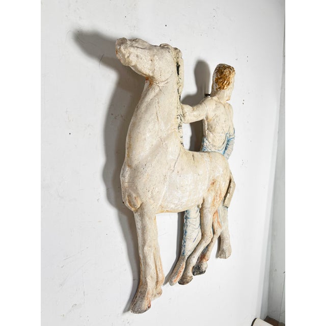 Paint 19th Century Antique French Neoclassical Plaster Relief Sculpture For Sale - Image 7 of 10