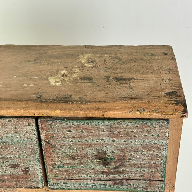 Stupendous Americana Primitive Antique Apothecary Cabinet/Chest With Distressed Multi Color Paint For Sale - Image 9 of 18