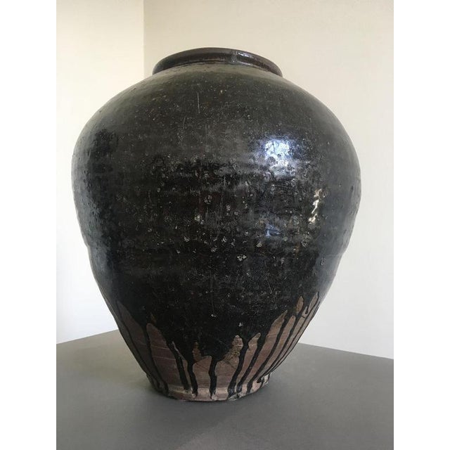Late 18th Century Khmer Brown Glazed Terracotta Vase For Sale - Image 4 of 18