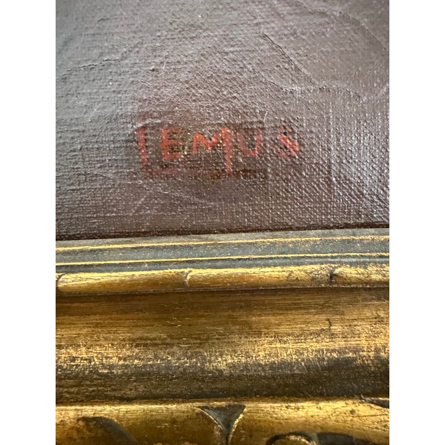 1970s 1970s Floral Still Life Painting Signed by the Artist Lemus For Sale - Image 5 of 10