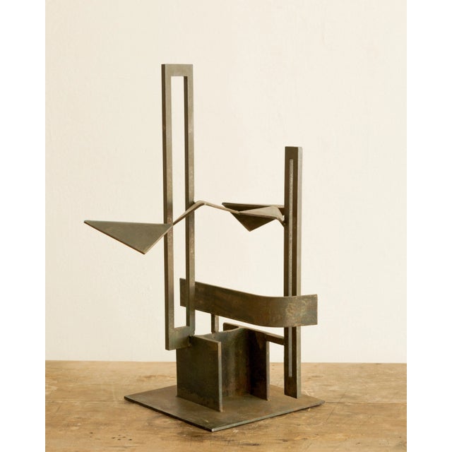 Metal 1950s D. Malken Brutalist Steel Sculpture For Sale - Image 7 of 11