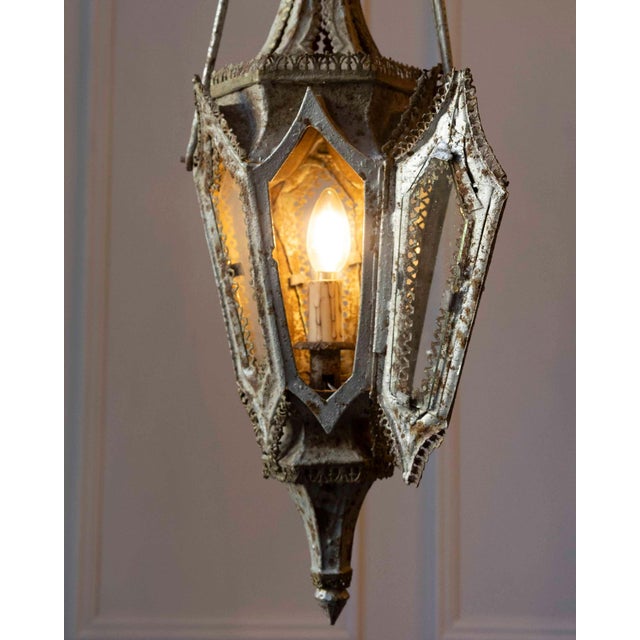 19th Century English Painted Iron Gothic Revival Period Lanterns - a Pair For Sale - Image 9 of 9