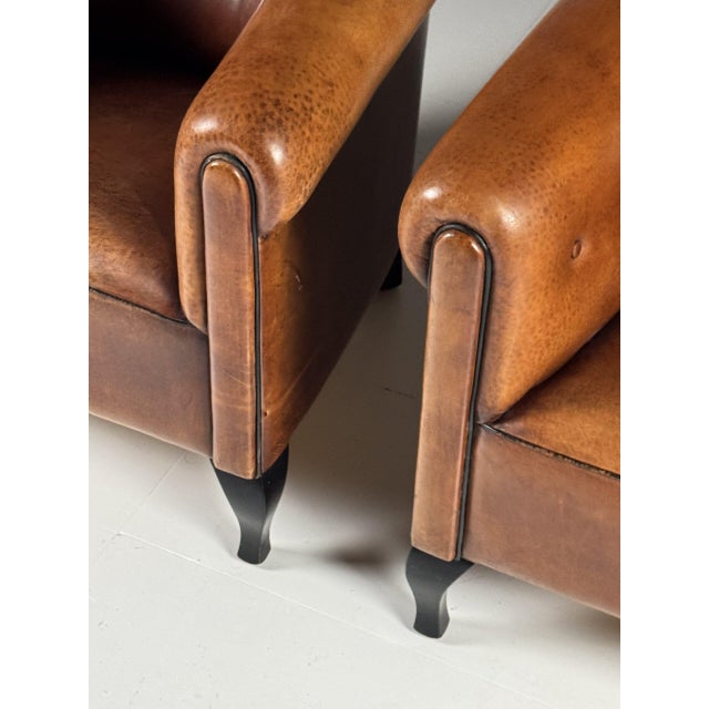 Vintage Club Chairs in Sheepskin Leather, Set of 2 For Sale - Image 11 of 18