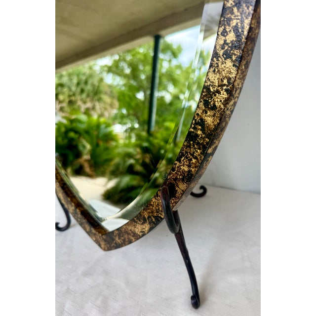 Wood Vintage Bombay & Co Hepplewhite Wall Mirror in Faux Tortoiseshell Finish - Newly Painted For Sale - Image 7 of 7