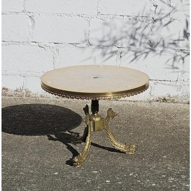 Vintage French Marble and Brass Coffee Table, 1969 For Sale - Image 9 of 15