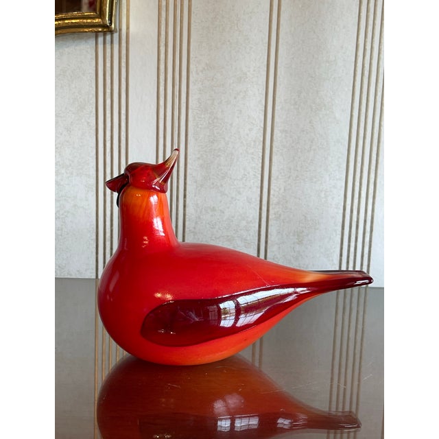 Oiva Toikka Oiva Toiika Hand Blown Glass Cardinal For Sale - Image 4 of 12