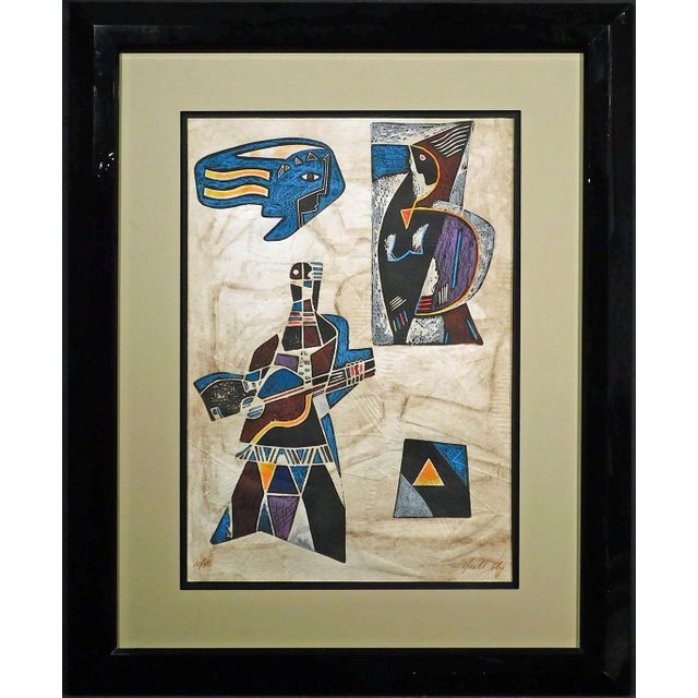 Neal Doty "Flashback Doors"w/Custom Frame H.Signed Intaglio Etching W/Embossing For Sale