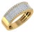 10K Yellow Gold Princess Diamond Mens Invisible Band 1-1/5 Cttw, Size 7 For Sale