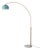 Half Dome 92" Arc Lamp, Mid-Century Modern, Pool Blue Shade, Weathered Brass For Sale