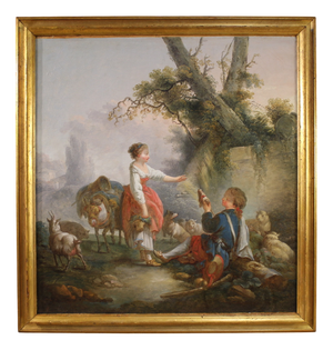 Romantic Pastoral Scene, 1770, Oil on Canvas, Framed