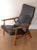 Mid-Century Modern MCM Danish Modern Teak & Black Vinyl Reclining Lounge Chair For Sale - Image 3 of 18