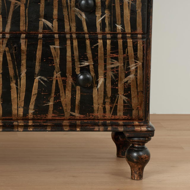 Antique English Chest of Drawers With Painted Bamboo Designs For Sale - Image 11 of 16